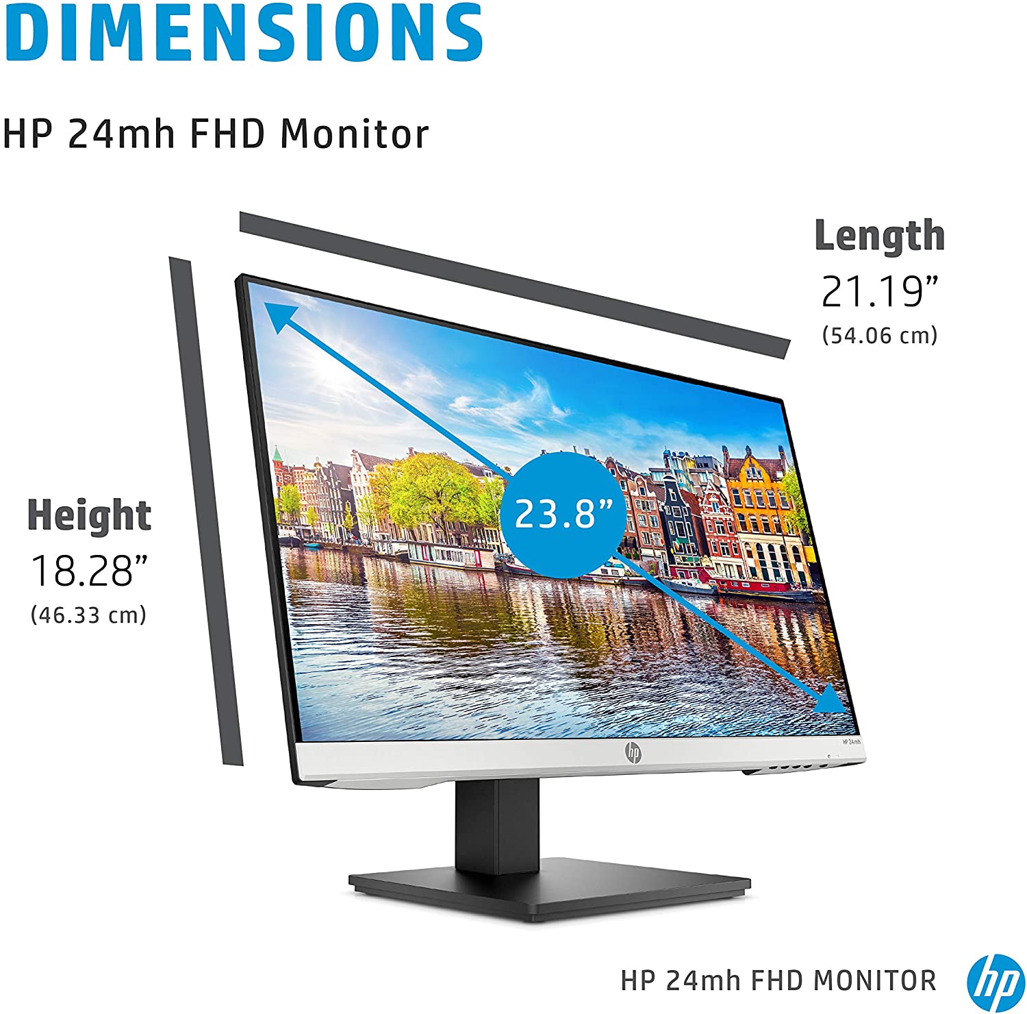 HP 24mh Full HD Built In Speaker Full HD Computer Monitor HDMI Display Port