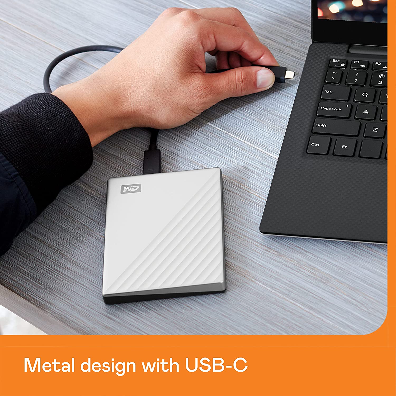 WD 2TB My Passport Portable Hard Disk Drive With USB C & USB3.1 For Windows & Mac-Silver