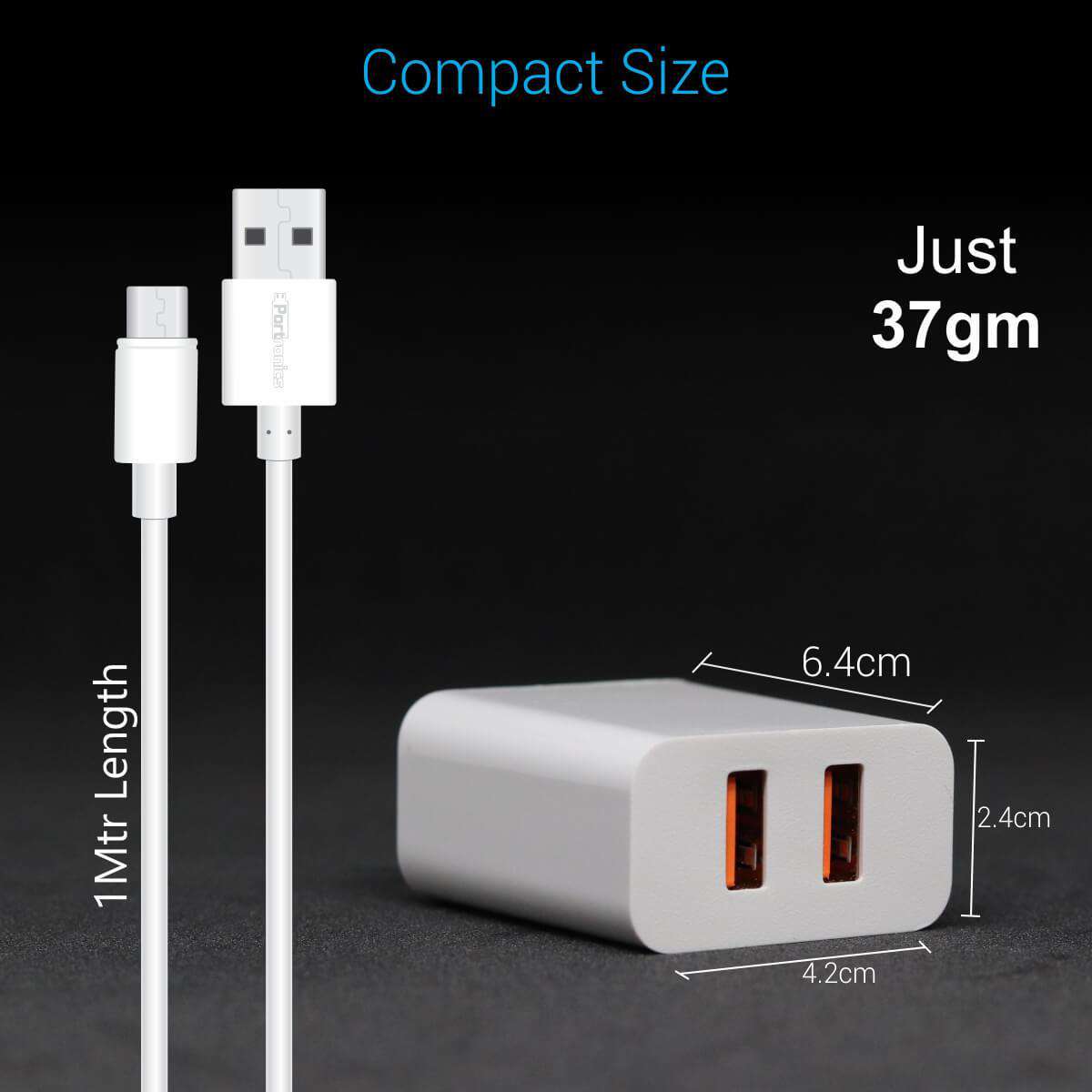 Portronics Car Power 3T 3.4A Car Charger With 3 USB Ports