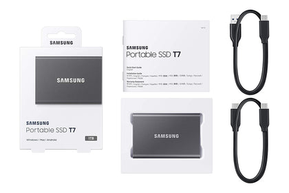 Samsung T7 Portable SSD 500GB USB3.2 External Solid State Drive Upto 1050MB/s SSD MU-PC500T/WW-Gray